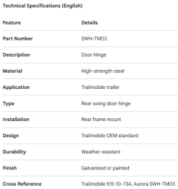 TRAILMOBILE - PENTURE DE PORTE - 515-10-73A