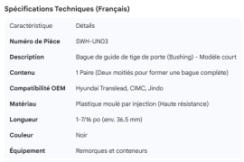 HYUNDAI DOOR ROD GUIDE BUSHING SHORT CIMC (1 PAIR)