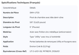UTILITY HINGE PIN HALF CONE 5/8" DIA.