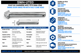 UTILITY HINGE PIN HALF CONE 5/8" DIA.