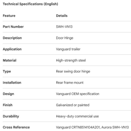 VANGUARD - PENTURE DE PORTE -  CRTN8514104A201