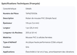 FOAM TAPE 1/16"X1"X200'