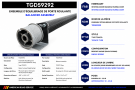 TRANSGLOBAL ROLL-UP DOOR BALANCER ASSY TODCO STYLE FOR 102"