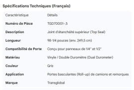 TRANSGLOBAL TOP SEAL