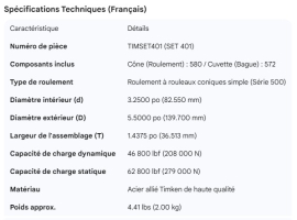 TIMKEN BEARING SET 572/580
