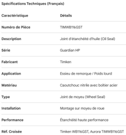 JOINT D'&Eacute;TANCH&Eacute;IT&Eacute; D'ESSIEU