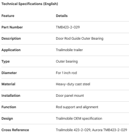 TRAILMOBILE DOOR ROD GUIDE OUTER BEARING