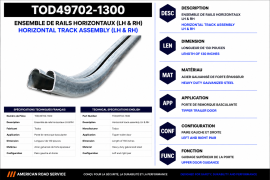 TODCO ROLL-UP DOOR HORIZ TRACK SET 130" (LH & RH)