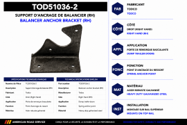 TODCO ROLL-UP DOOR BALANCER ANCHOR BRACKET RH