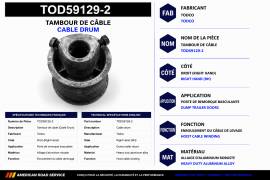 TODCO ROLL-UP DOOR CABLE DRUM RH
