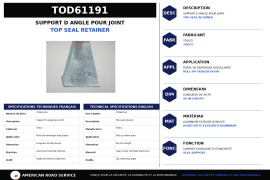 TODCO TOP SEAL RETAINER ANGLE 96"