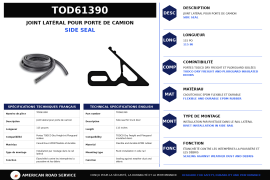 TODCO ROLL-UP DOOR SIDE SEAL 115" DRY & POLARGUARD
