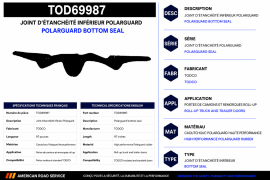 TODCO ROLL-UP DOOR BOTTOM SEAL 97" POLARGUARD
