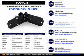 TODCO ROLL-UP DOOR ROLLER HINGE REMOVABLE