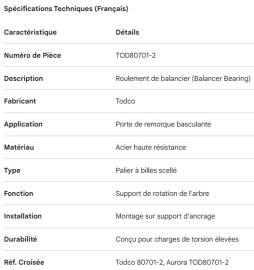 ROULEMENT DE BALANCIER