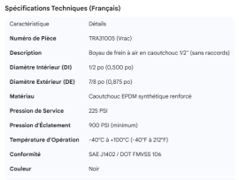 TRAMEC 1/2" AIR BRAKE HOSE