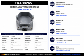 TRAMEC 7 WAY RECEPTACLE DEEP ADAPTOR HOUSING PVC GREY