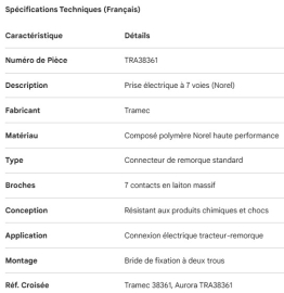 R&Eacute;CEPTACLE D'ALIMENTATION &Eacute;LECTRIQUE