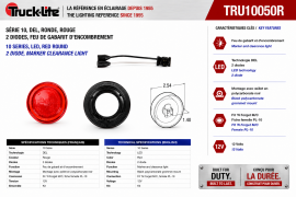 TRUCK LITE LED LIGHT ASSY. 2 1/2" RED