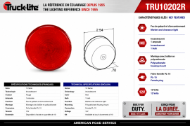 TRUCK LITE 2.5" ROUND SEALED RED