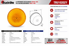 TRUCK LITE 2.5" ROUND SEALED AMBER
