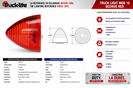 TRUCK LIGHT MOD 10 BEEHIVE RED