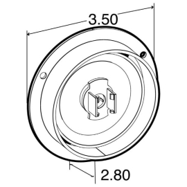 TRUCK LITE LED LAMP 2.5'' GREY FLANGE RED
