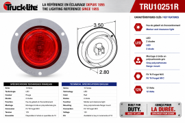TRUCK LITE LED LAMP 2.5'' GREY FLANGE RED