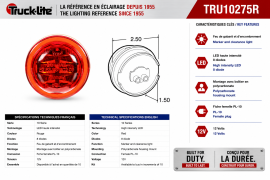 TRUCK LITE MARKER /  CLEARANCE LAMP MODEL 10 RED