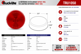 TRUCK LITE LED LAMP 2.5" ROUND RED