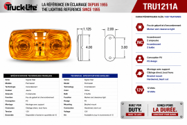 TRUCK LITE SQUARE LIGHT AMBER