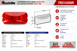 TRUCK LITE 1X2 RECTANGULAR SEALED RED