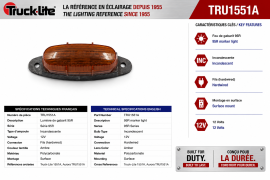 TRUCK LITE 95R CLEARANCE LIGHT AMBER
