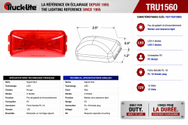 TRUCK LITE LED LAMP 1.5" X 2.6" RED