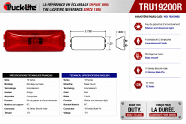 TRUCK LITE MARKER / CLEARANCE LIGHT DOUBLE BULB RED