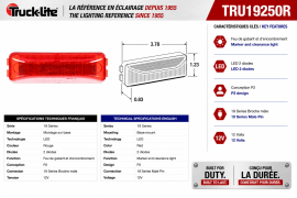 TRUCK LITE MODEL 19 LED LAMP RED