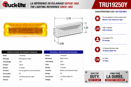 TRUCK LITE MODEL 19 LED LAMP AMBER