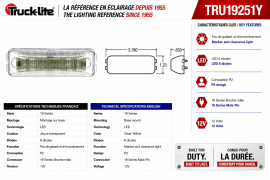 TRUCK LITE LAMP MODEL 19 LED AMBER