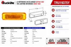 TRUCK LITE LIGHT LED 6 DIODES AMBER