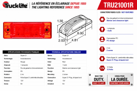 TRUCK LITE SUPER 21 MARKER / CLEARANCE LIGHT RED