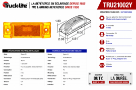 TRUCK LITE MARKER / CLEARANCE LIGHT REFLECTOR AMBER