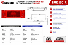 TRUCK LITE SUPER 21 MARKER / CLEARANCE ASSY 2 WIRE RED