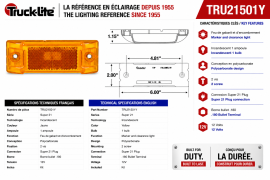 TRUCK LITE SUPER 21 MARKER / CLEARANCE ASSY 2 WIRE AMBER