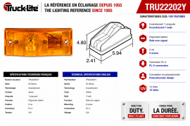 TRUCK LITE MARKER / CLEARANCE LIGHT REFLECTIVE AMBER