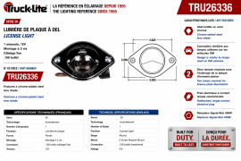 TRUCK LITE LICENCE LAMP