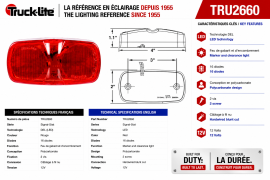 TRUCK LITE LED LAMP 2" X 4" MARKER RED