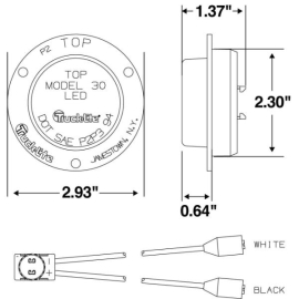 TRUCK LITE LED MODEL 30 W/FLANGE RED