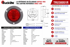TRUCK LITE LED MODEL 30 W/FLANGE RED