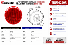 TRUCK LITE LED LIGHT ONLY 2" RED