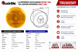 TRUCK LITE LED LIGHT ONLY 2" AMBER
